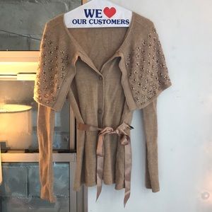 Tan light sweater jacket